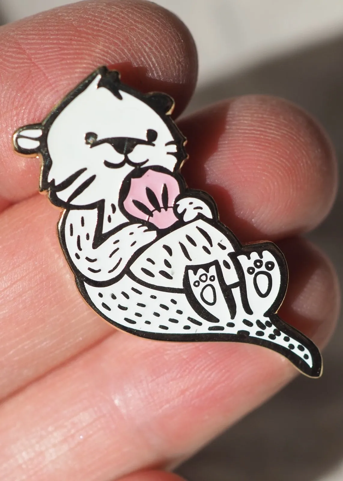 Sea Otter - White Glow-in-the-Dark - Lapel Pin