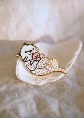 Sea Otter - White Glow-in-the-Dark - Lapel Pin