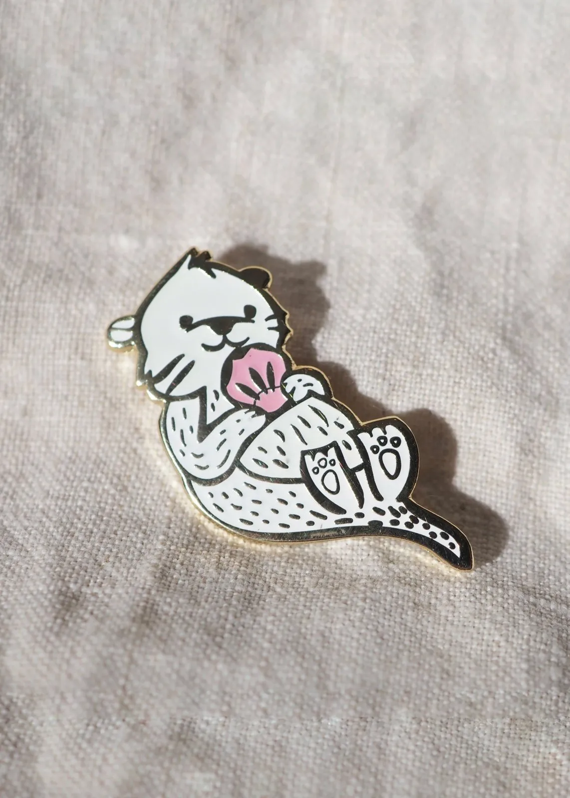 Sea Otter - White Glow-in-the-Dark - Lapel Pin