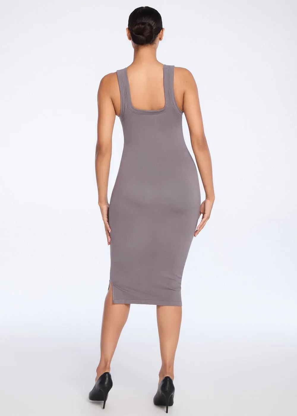 SecretSculpt Ribbed Tank Midi Dress