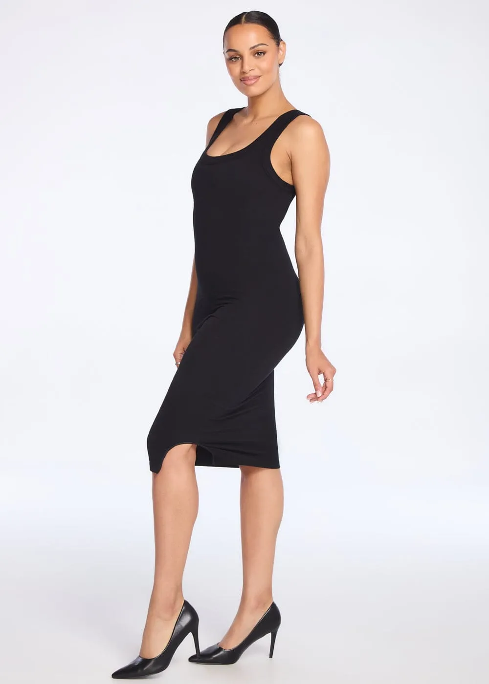 SecretSculpt Ribbed Tank Midi Dress