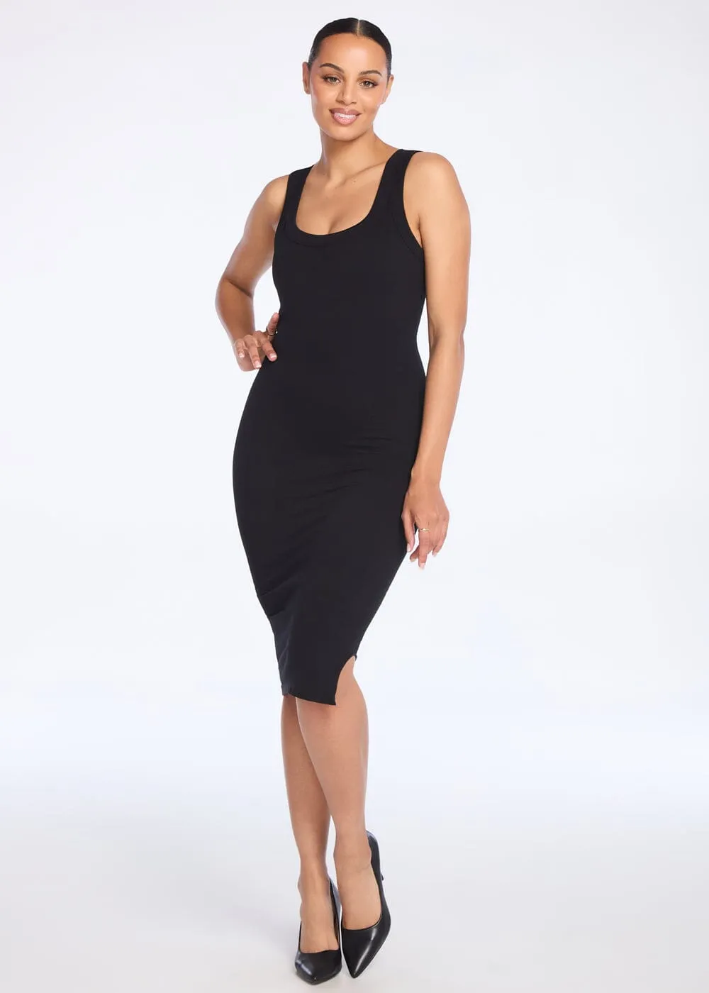 SecretSculpt Ribbed Tank Midi Dress