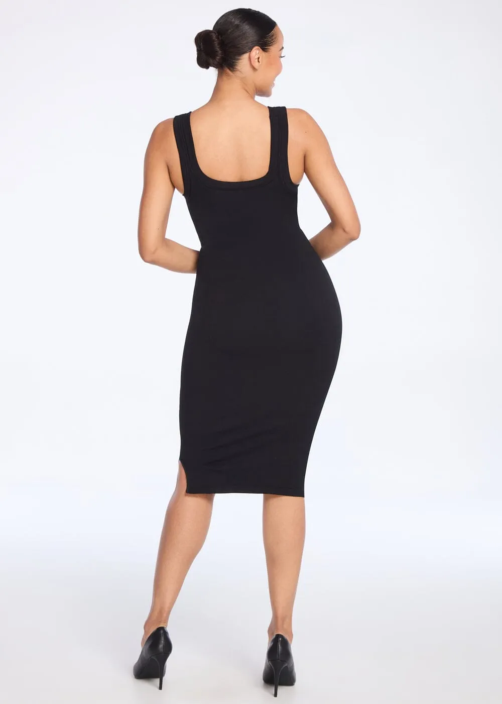 SecretSculpt Ribbed Tank Midi Dress