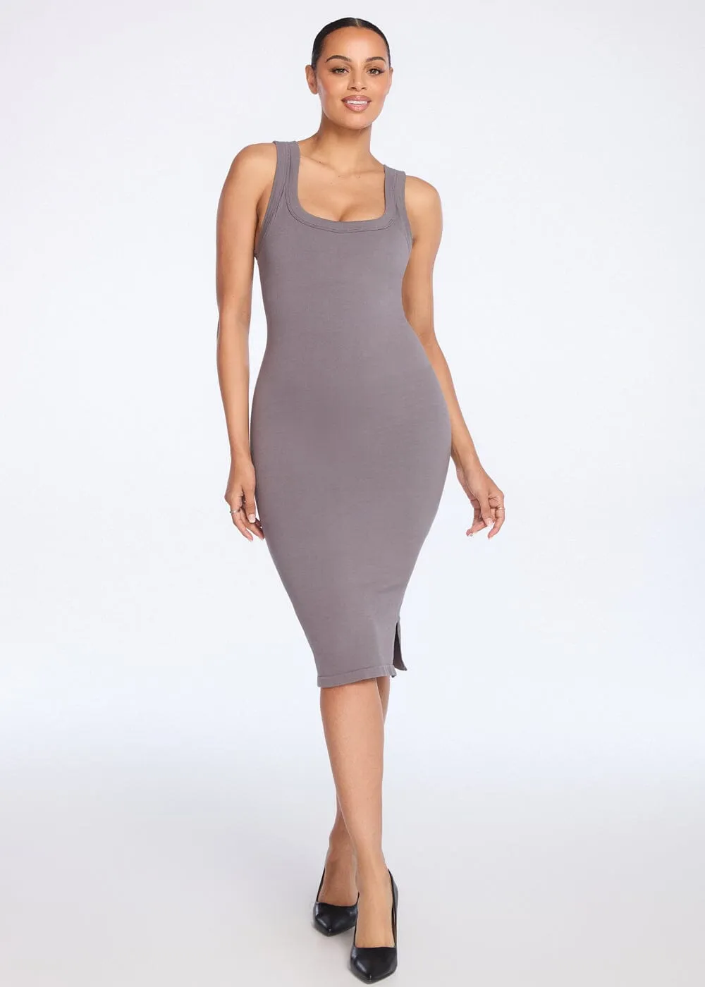 SecretSculpt Ribbed Tank Midi Dress