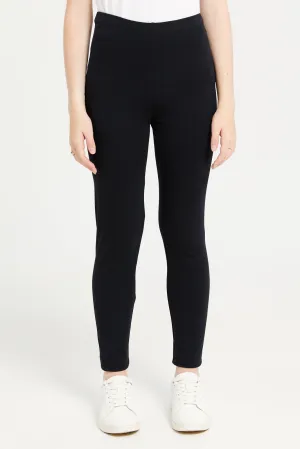 Senior Girls Black Basic Leggings