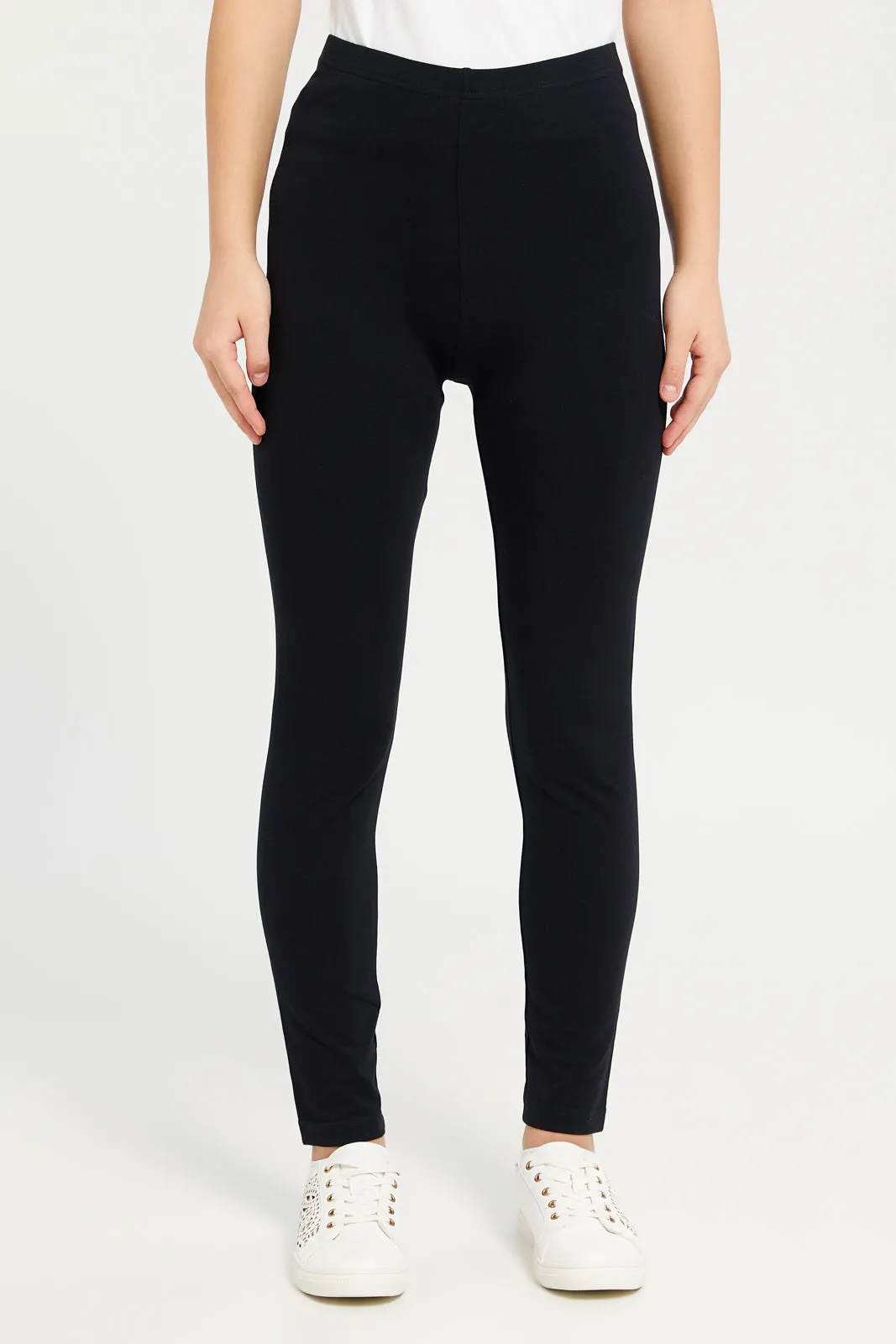 Senior Girls Black Basic Leggings