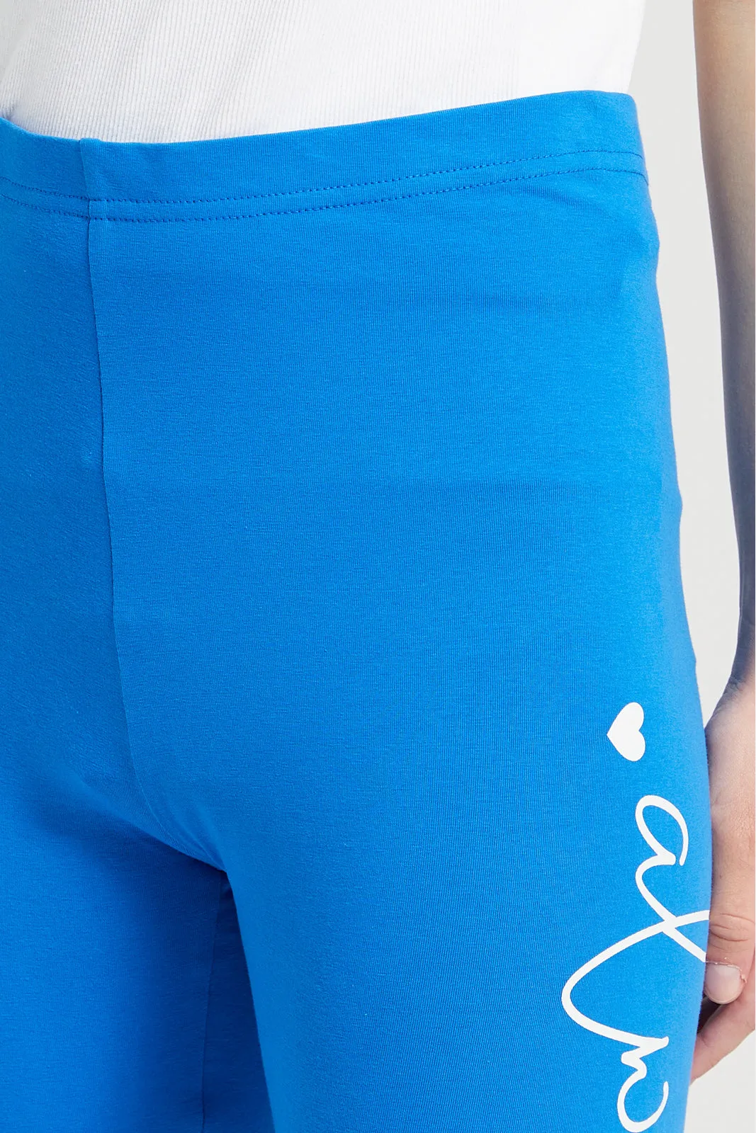 Senior Girls Blue Basic Leggings