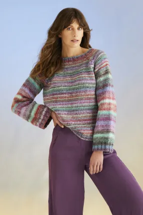 Sirdar Jewelspun Patterns - 10702 Jewelspun with Wool Whirlpool Sweater - PDF Download