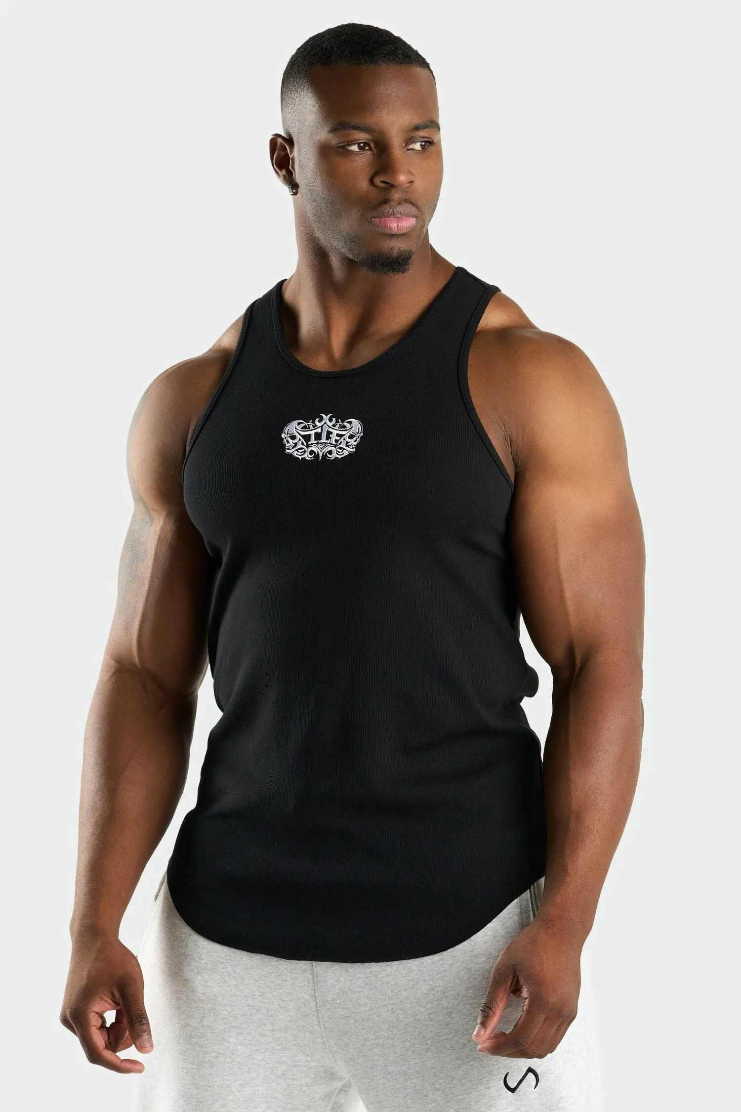 Skull Ribbed Relaxed Fit Tank