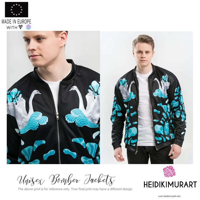 Snakeskin Print Unisex Bomber Jacket, Best Python Print Jacket For Men or Women-Made in EU