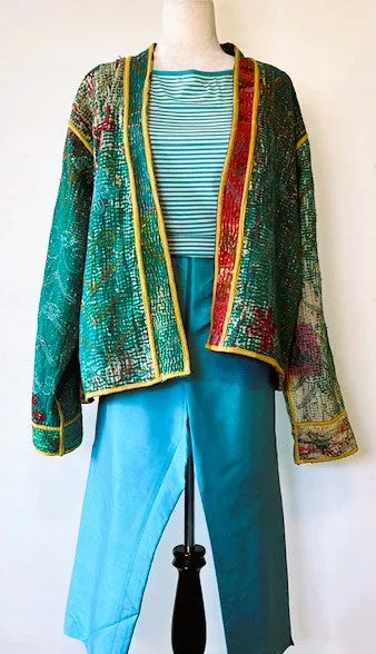 Specialty Collection: Hand Embroidered Short Jacket with Suzanni Applique. Fully Reversible.