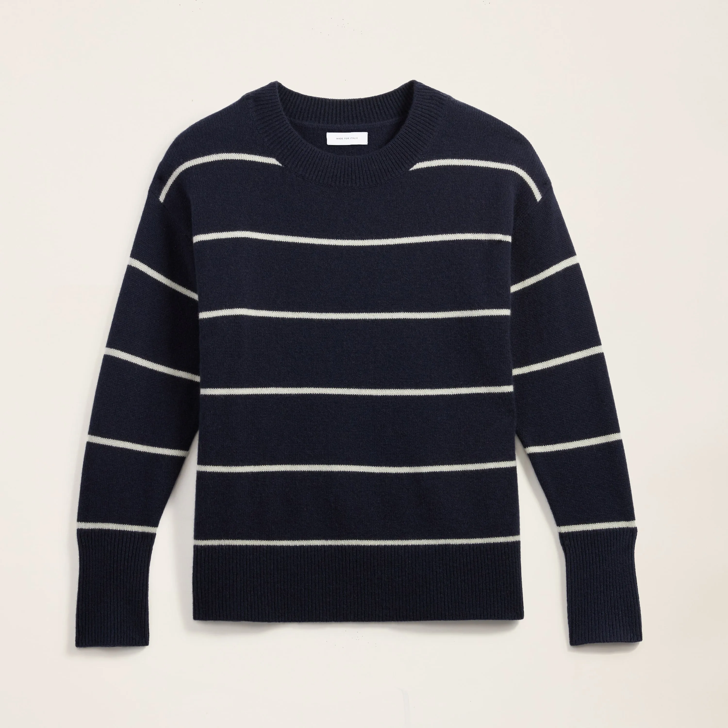 Striped Cashmere Crewneck Sweater