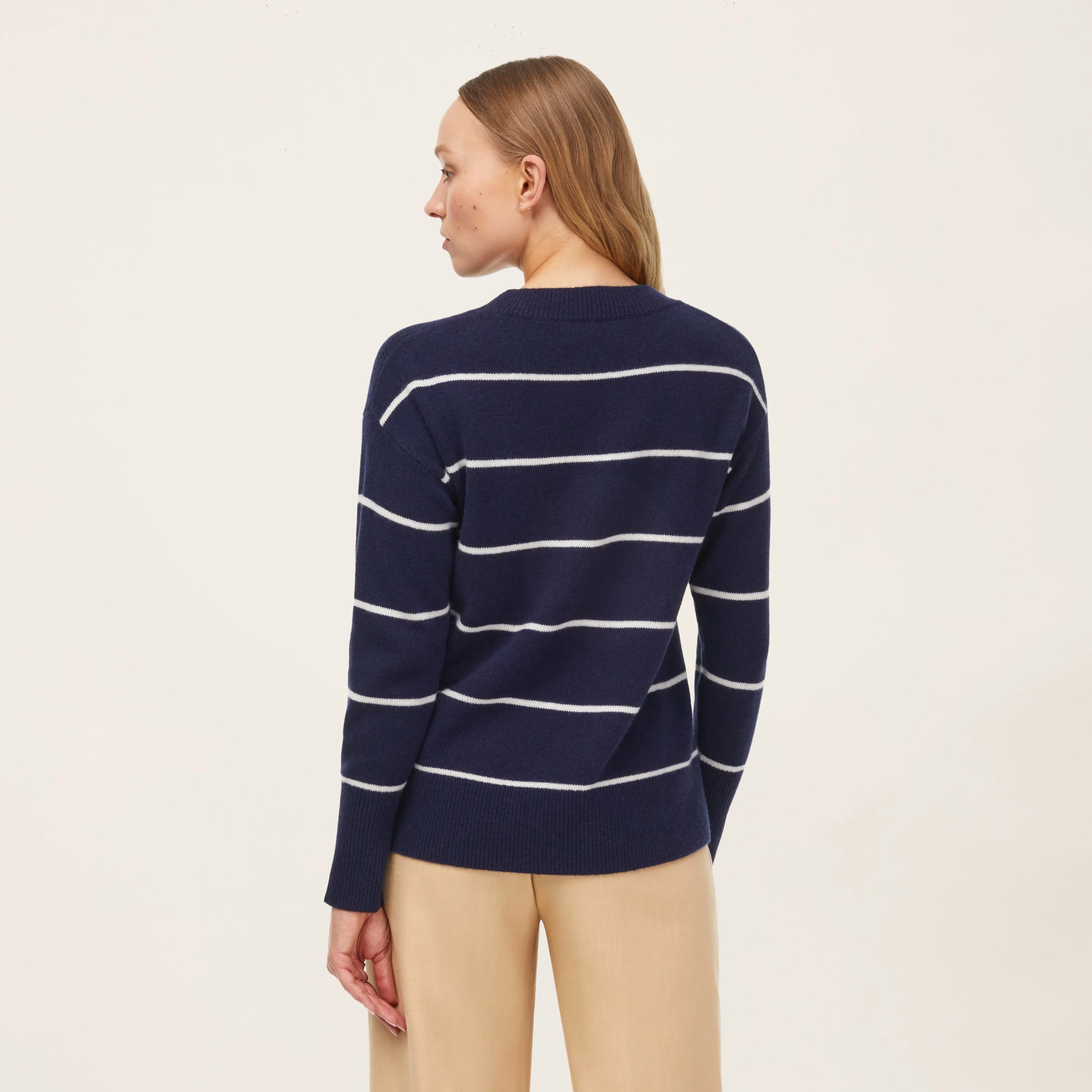 Striped Cashmere Crewneck Sweater