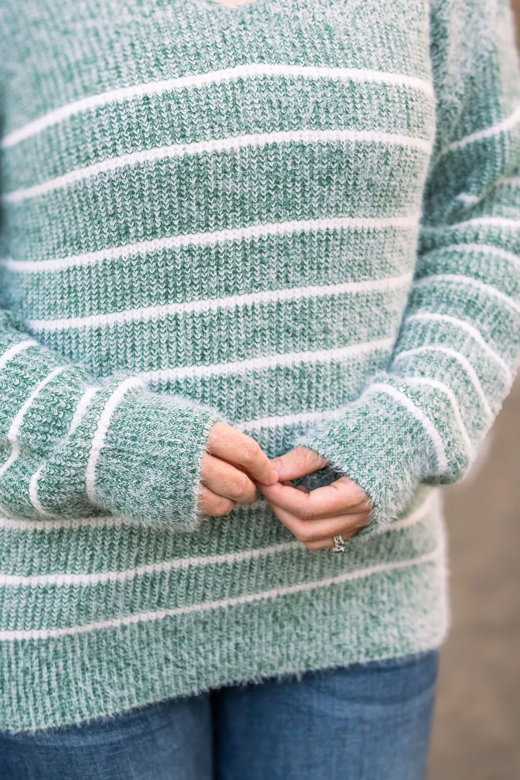 Striped Sweater - Green IN STOCK