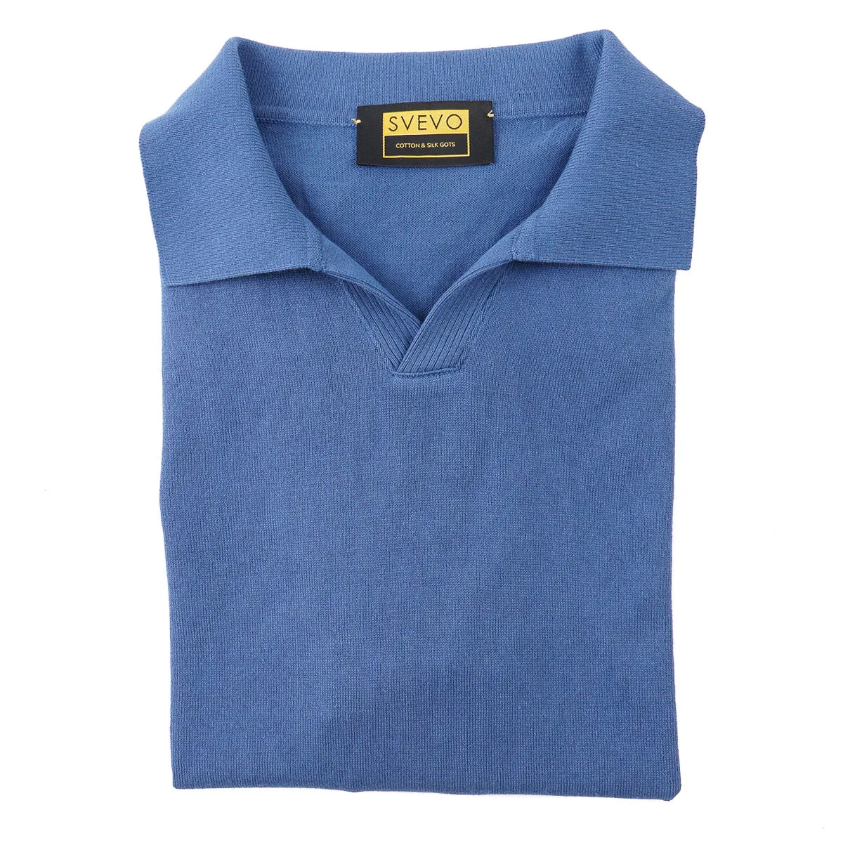 Svevo Superfine Cotton-Silk Polo Sweater