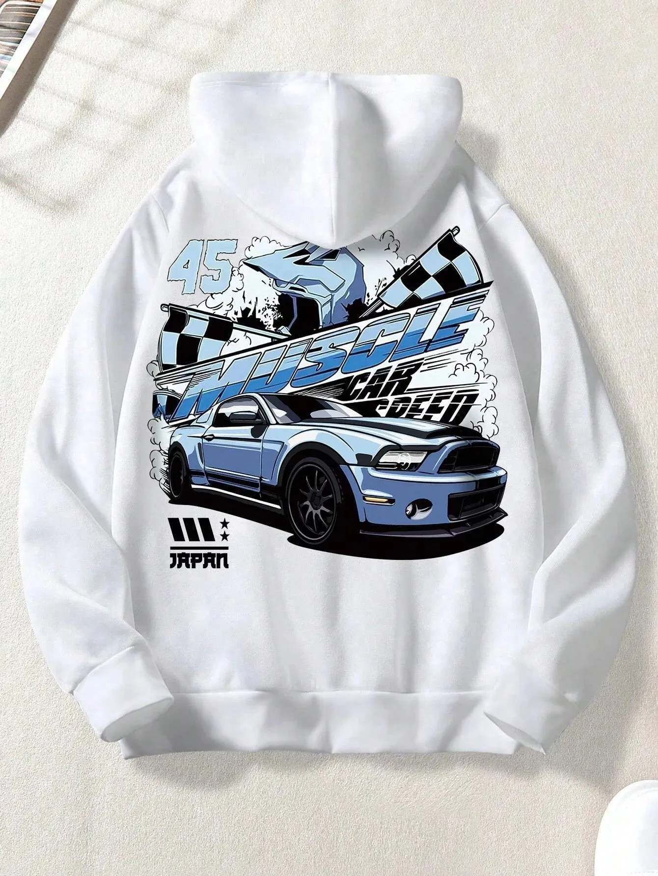 SXV  '45 muscle car speed’ Printed Cool Aesthetic Sweatshirt Hoodie