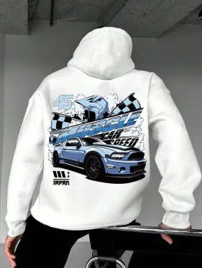 SXV  '45 muscle car speed’ Printed Cool Aesthetic Sweatshirt Hoodie