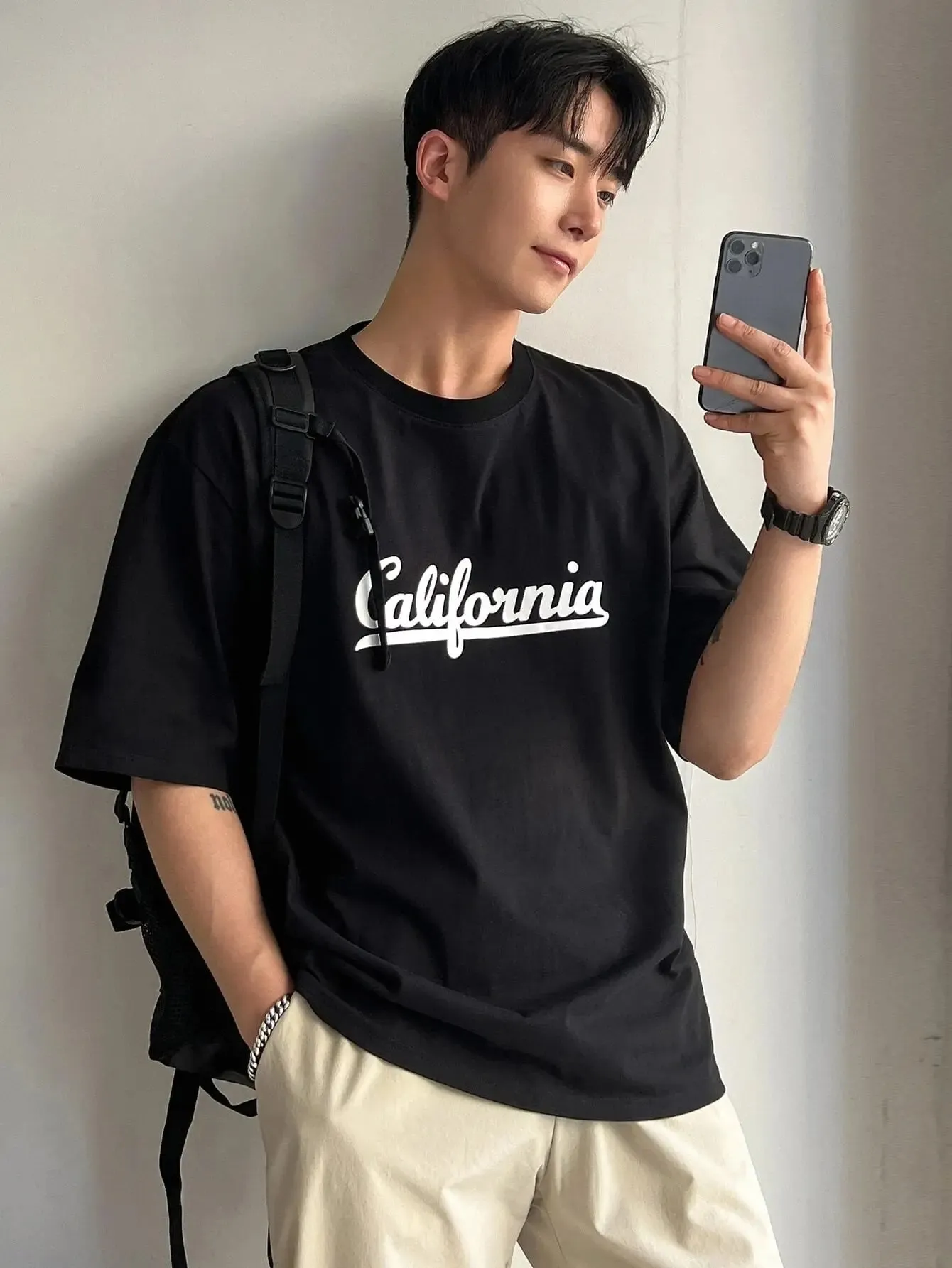 SXV  'california wavy’ Printed Cool Aesthetic Oversized T-shirt