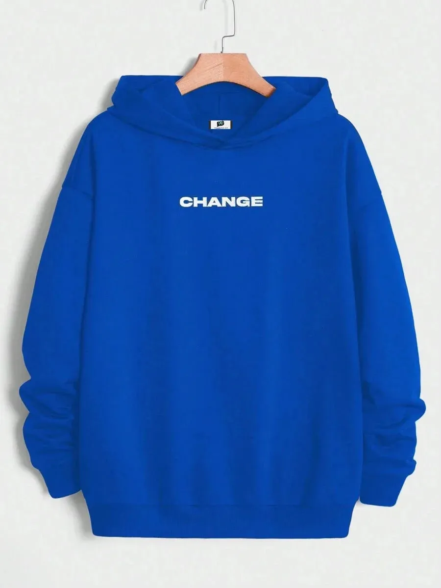 SXV  'change never look back’ Printed Cool Aesthetic Sweatshirt Hoodie