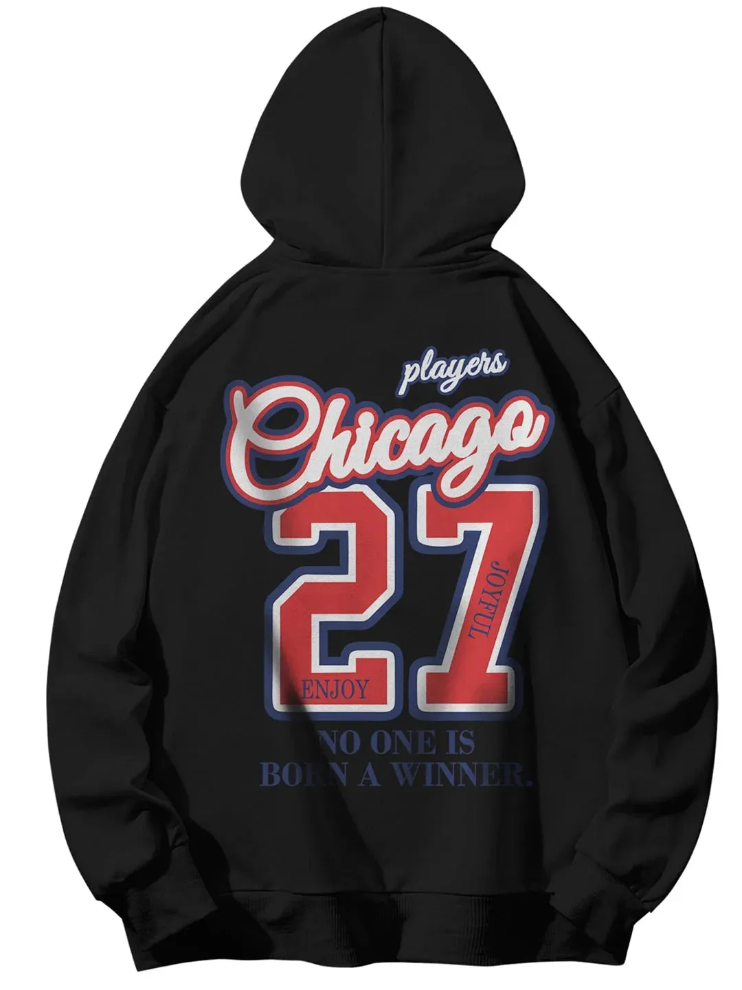 SXV  'chicago 27’ Printed Cool Aesthetic Sweatshirt Hoodie