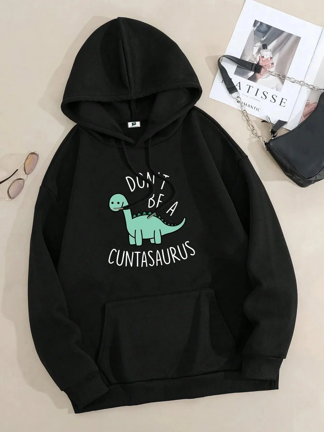 SXV  'dont be a cuntasaurus’ Printed Cool Aesthetic Sweatshirt Hoodie