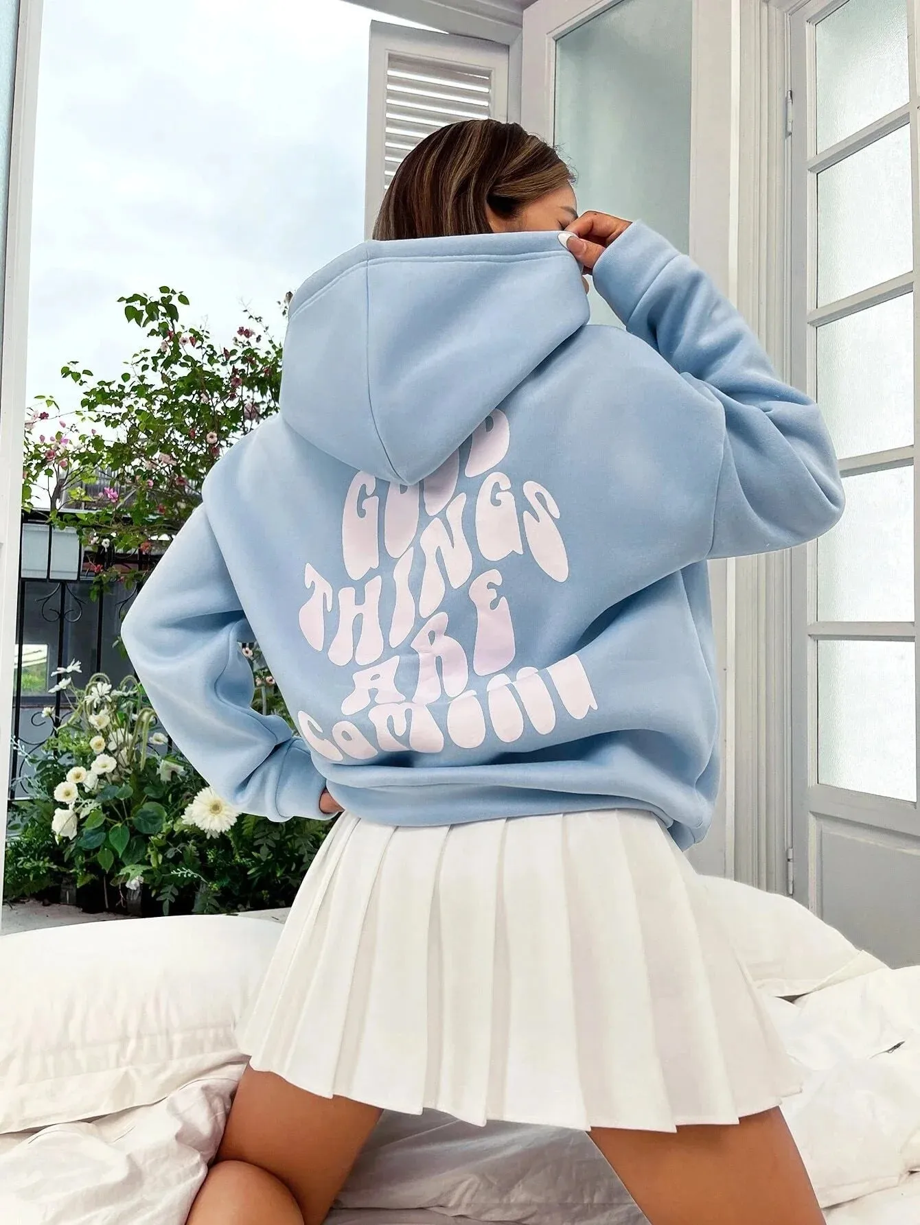 SXV  'Good Things Are Coming’ Printed Cool Aesthetic Sweatshirt Hoodie