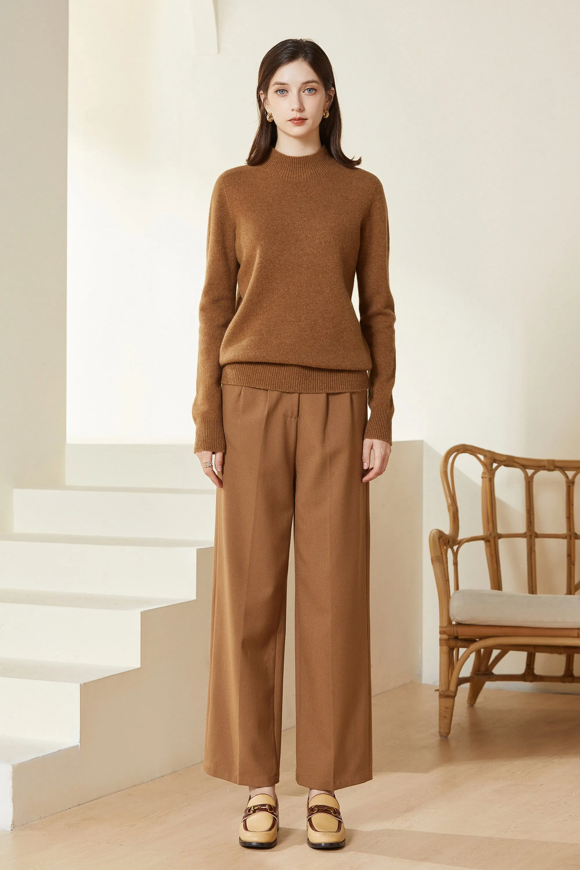 Sylphide | Leone Camel Round-Neck Sweater