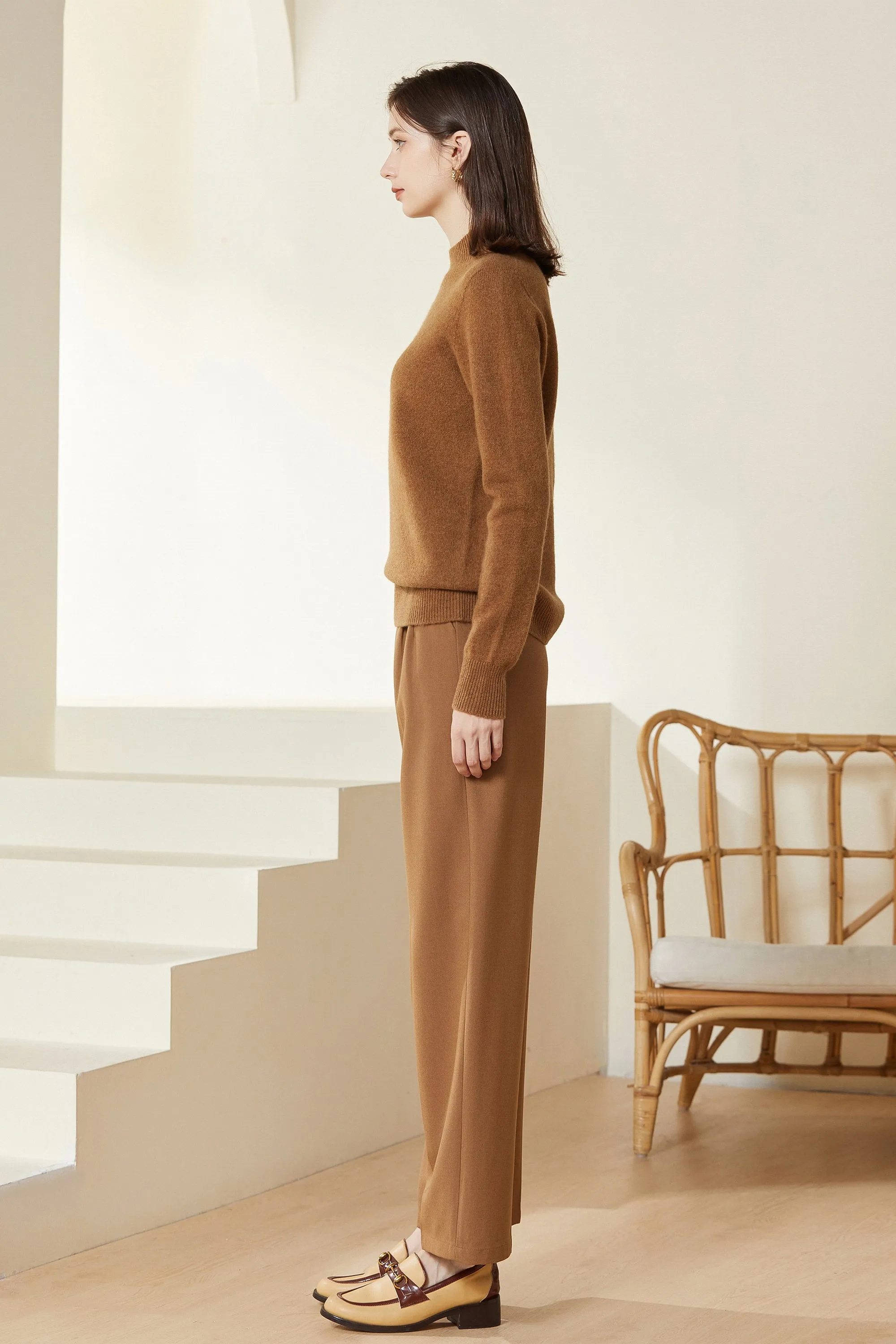 Sylphide | Leone Camel Round-Neck Sweater