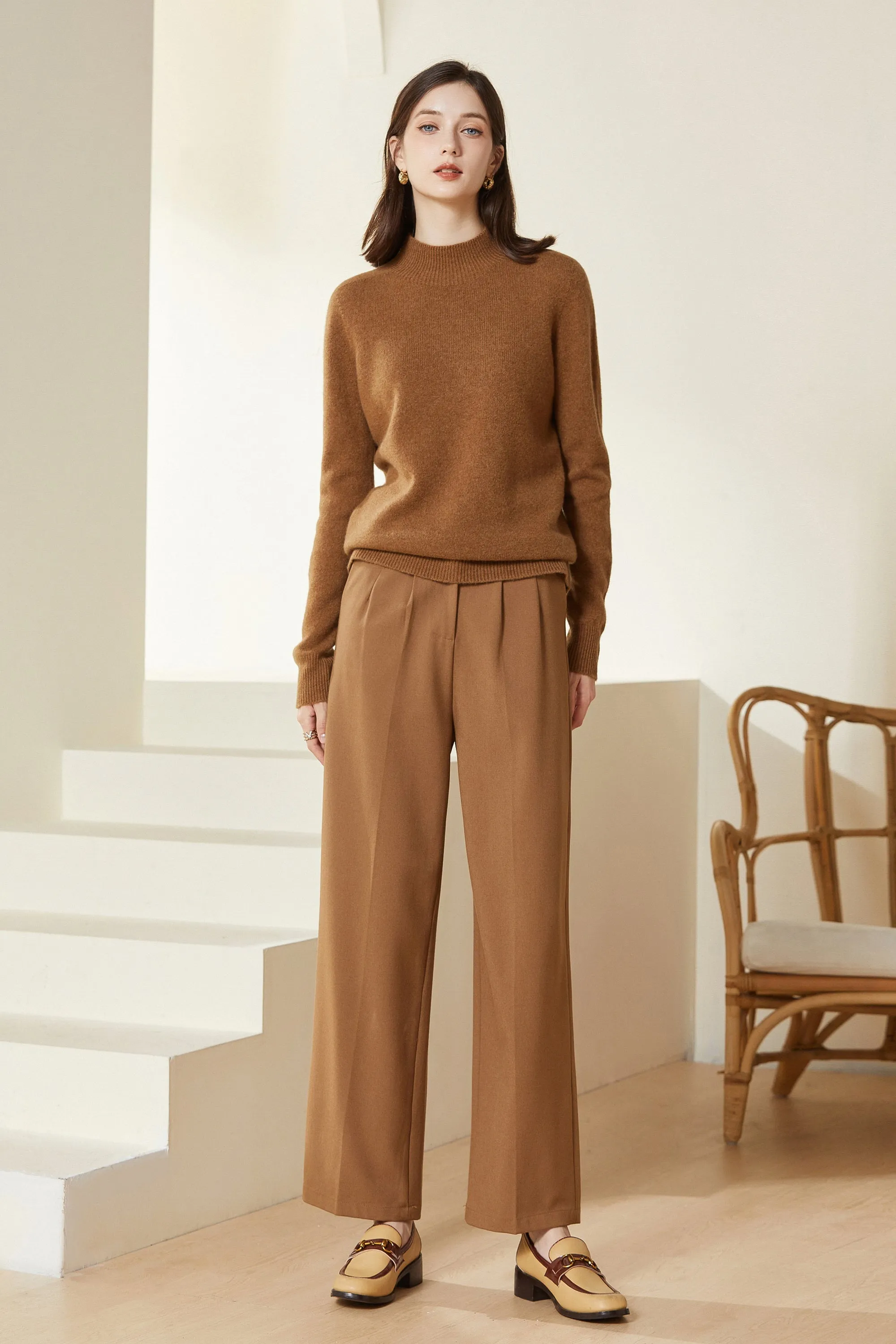 Sylphide | Leone Camel Round-Neck Sweater