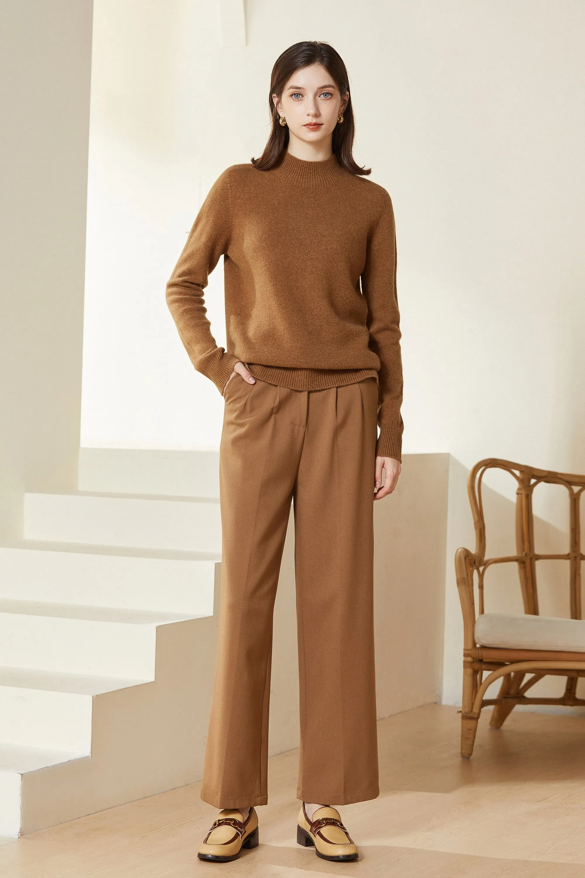 Sylphide | Leone Camel Round-Neck Sweater