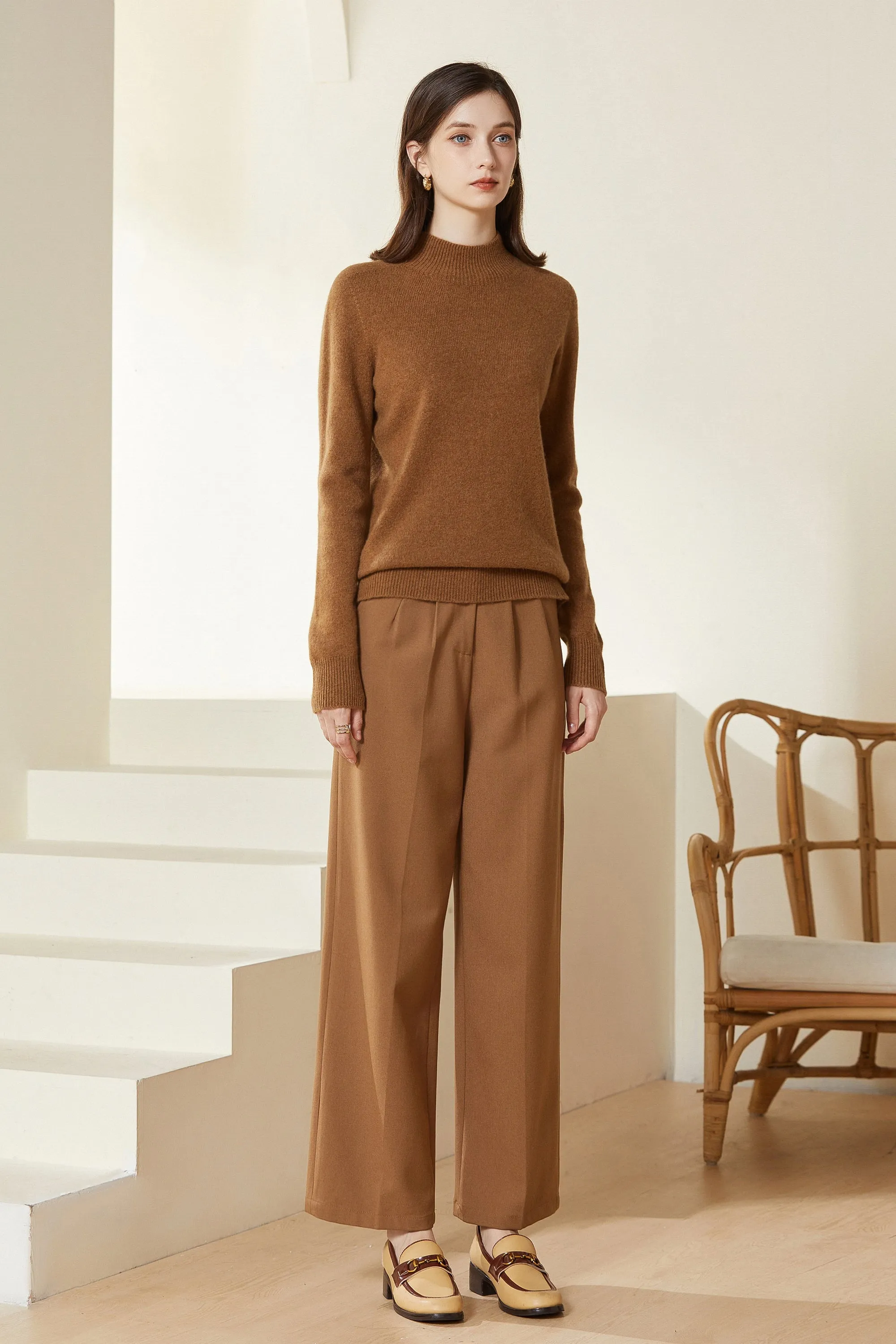 Sylphide | Leone Camel Round-Neck Sweater