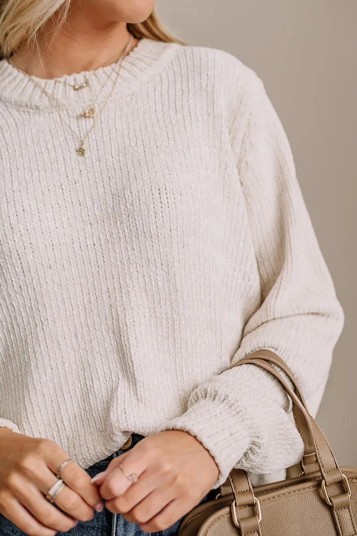 Take The Time Chenille Knit Sweater | Sand Beige