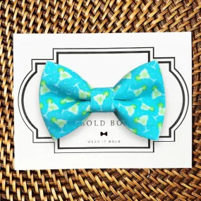 Teal Margarita Bow Tie for Dog Collar or Cat Collar