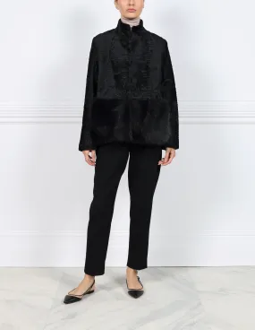 The Dover Lamb Jacket with Fur Peplum