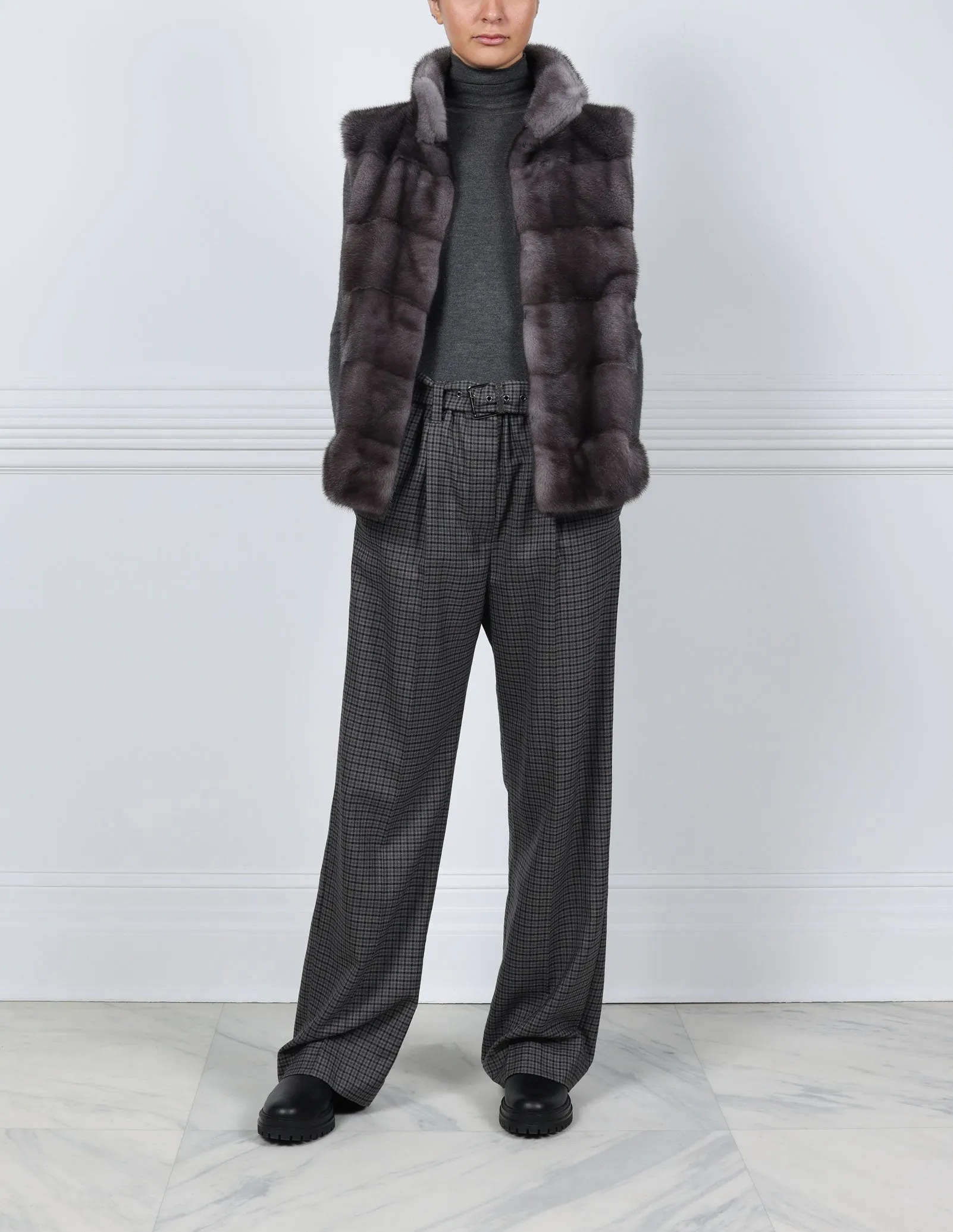 The Nina Horizontal Mink Fur Vest