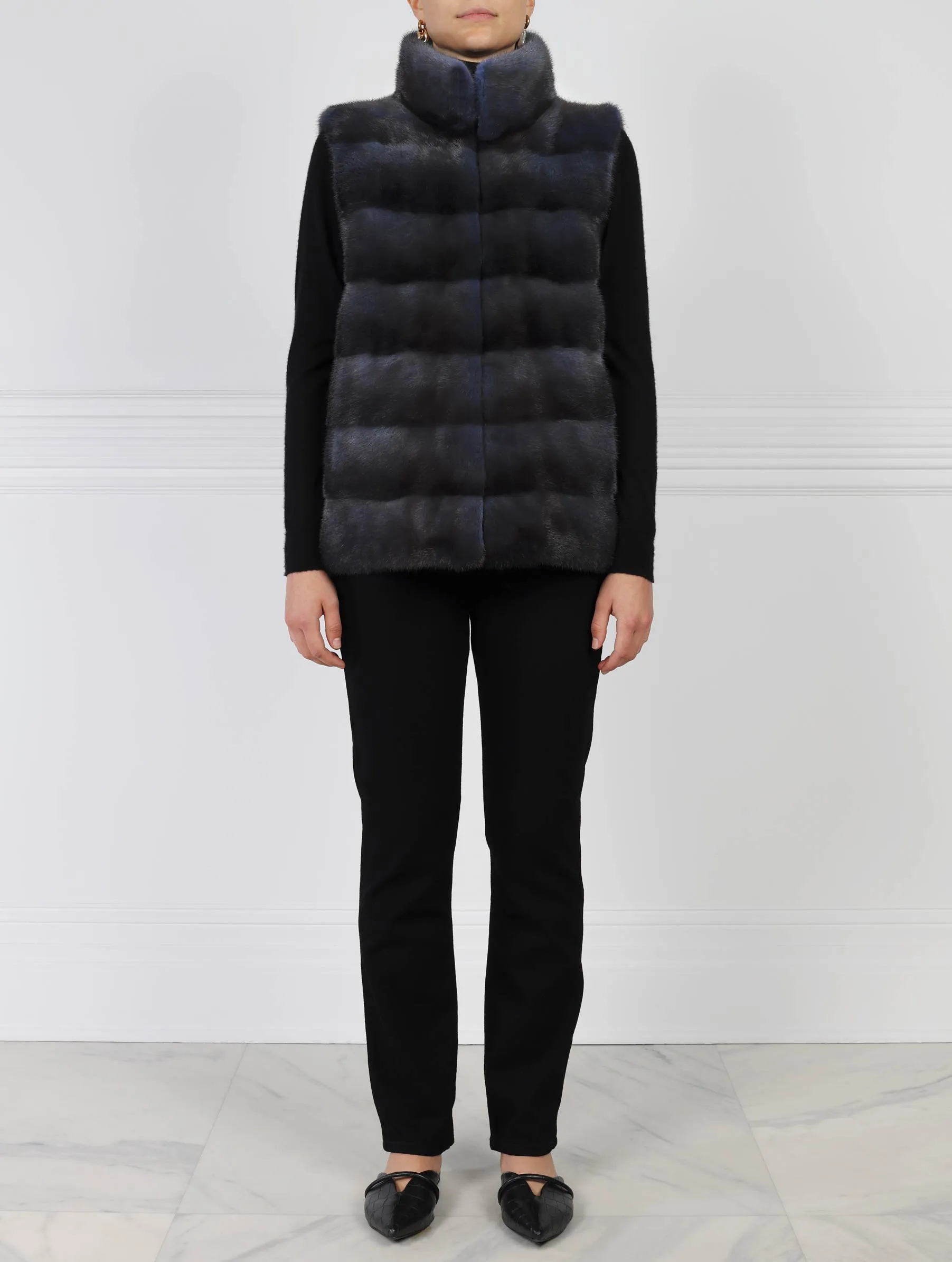 The Nina Horizontal Mink Fur Vest