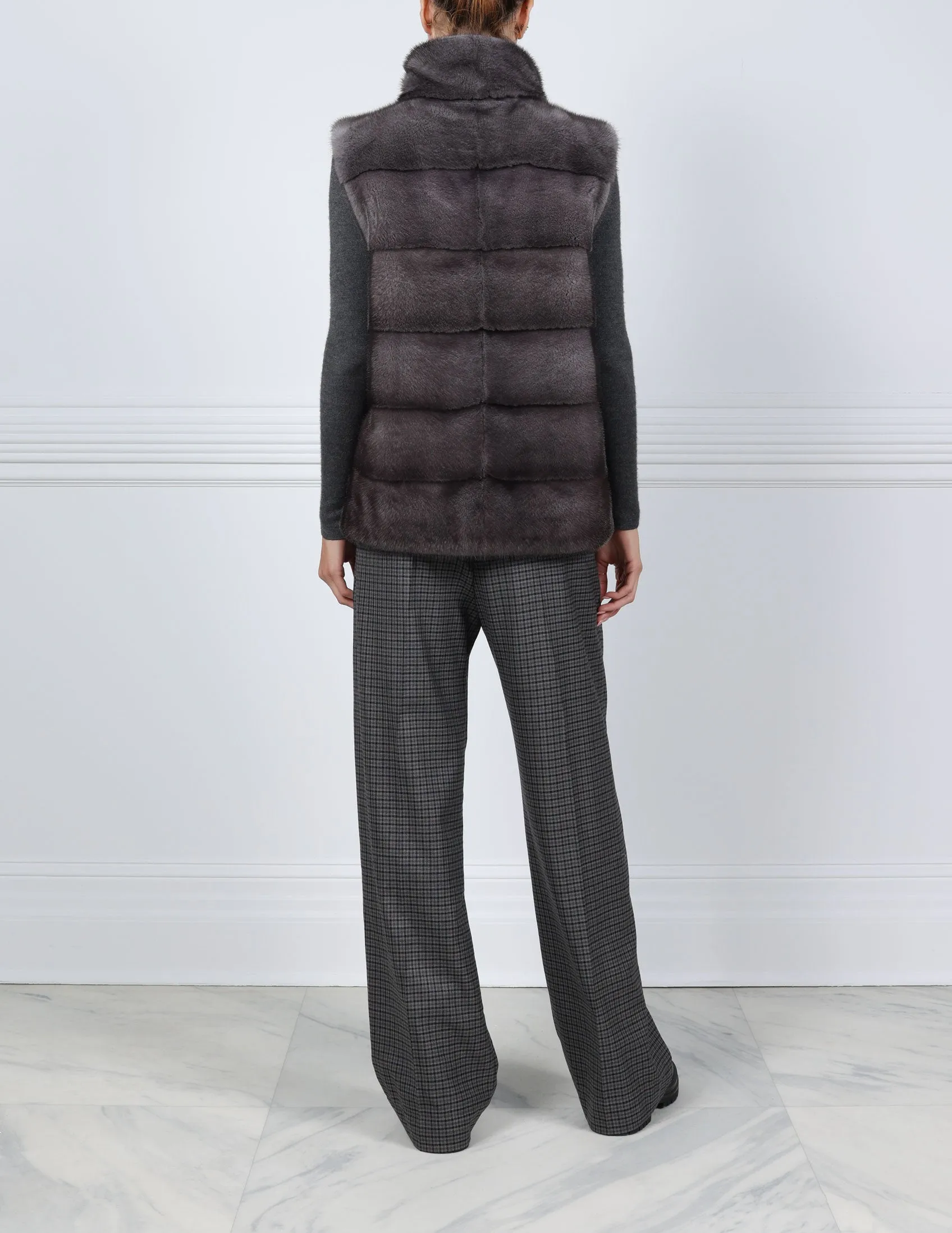 The Nina Horizontal Mink Fur Vest