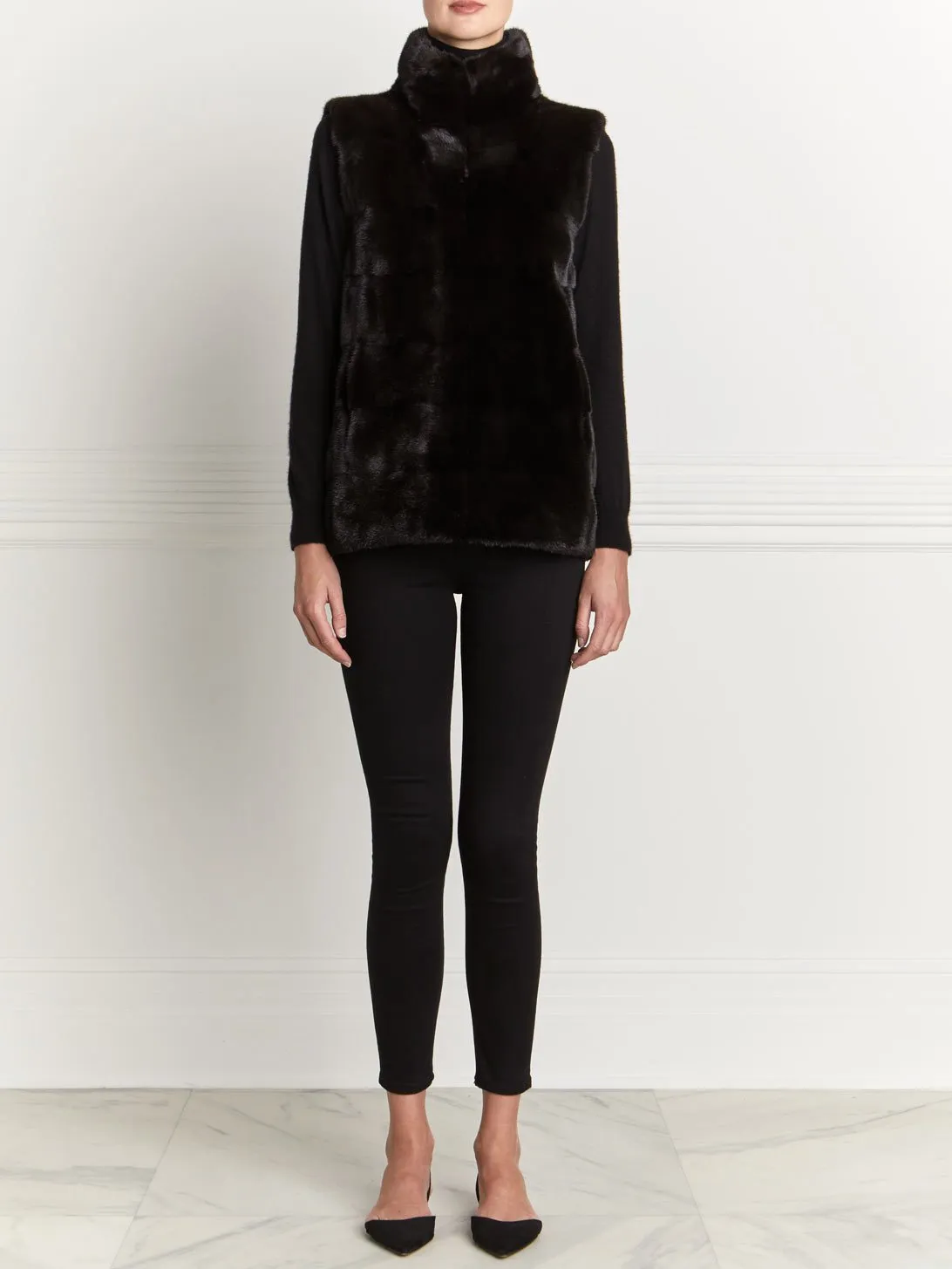 The Nina Horizontal Mink Fur Vest