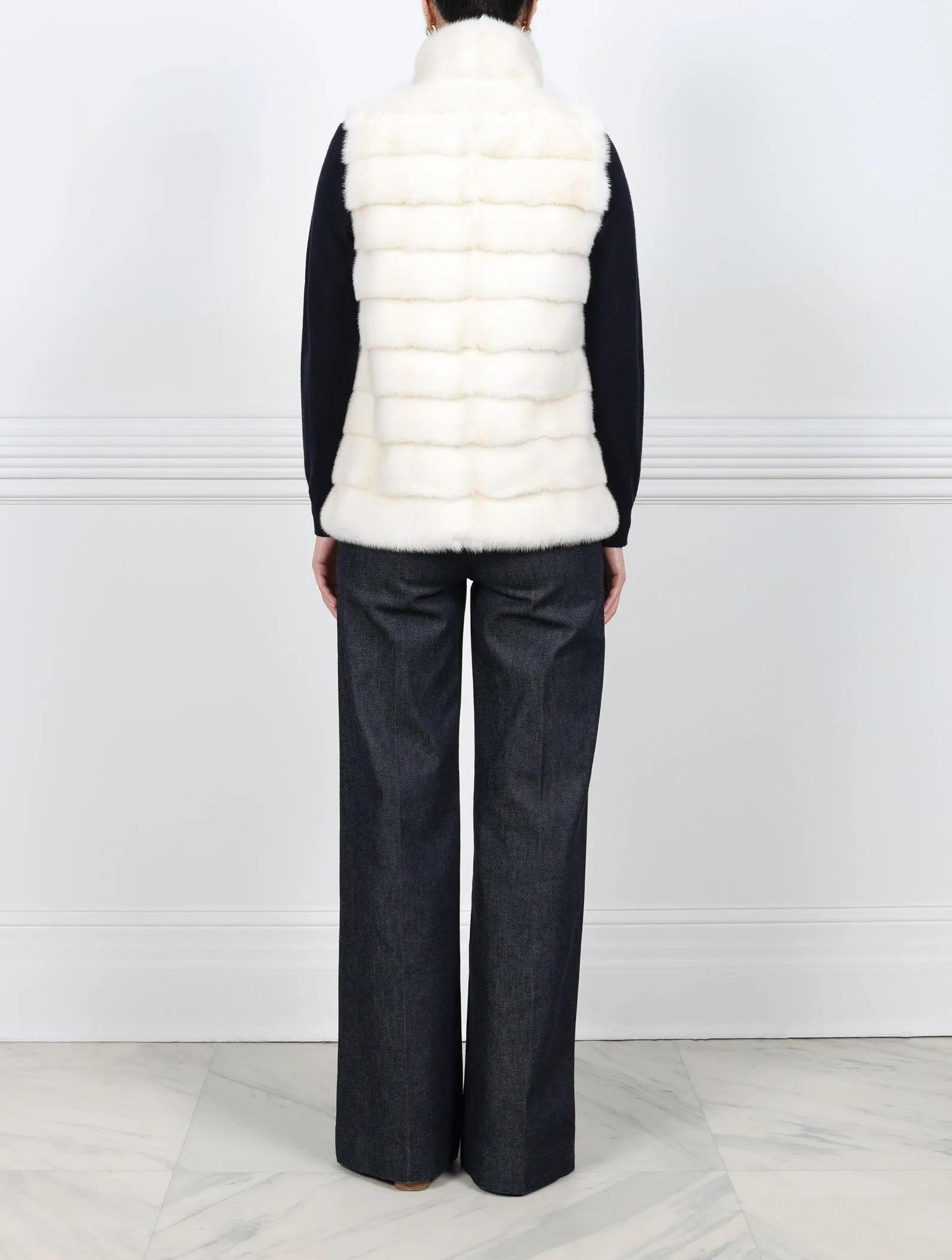 The Nina Horizontal Mink Fur Vest