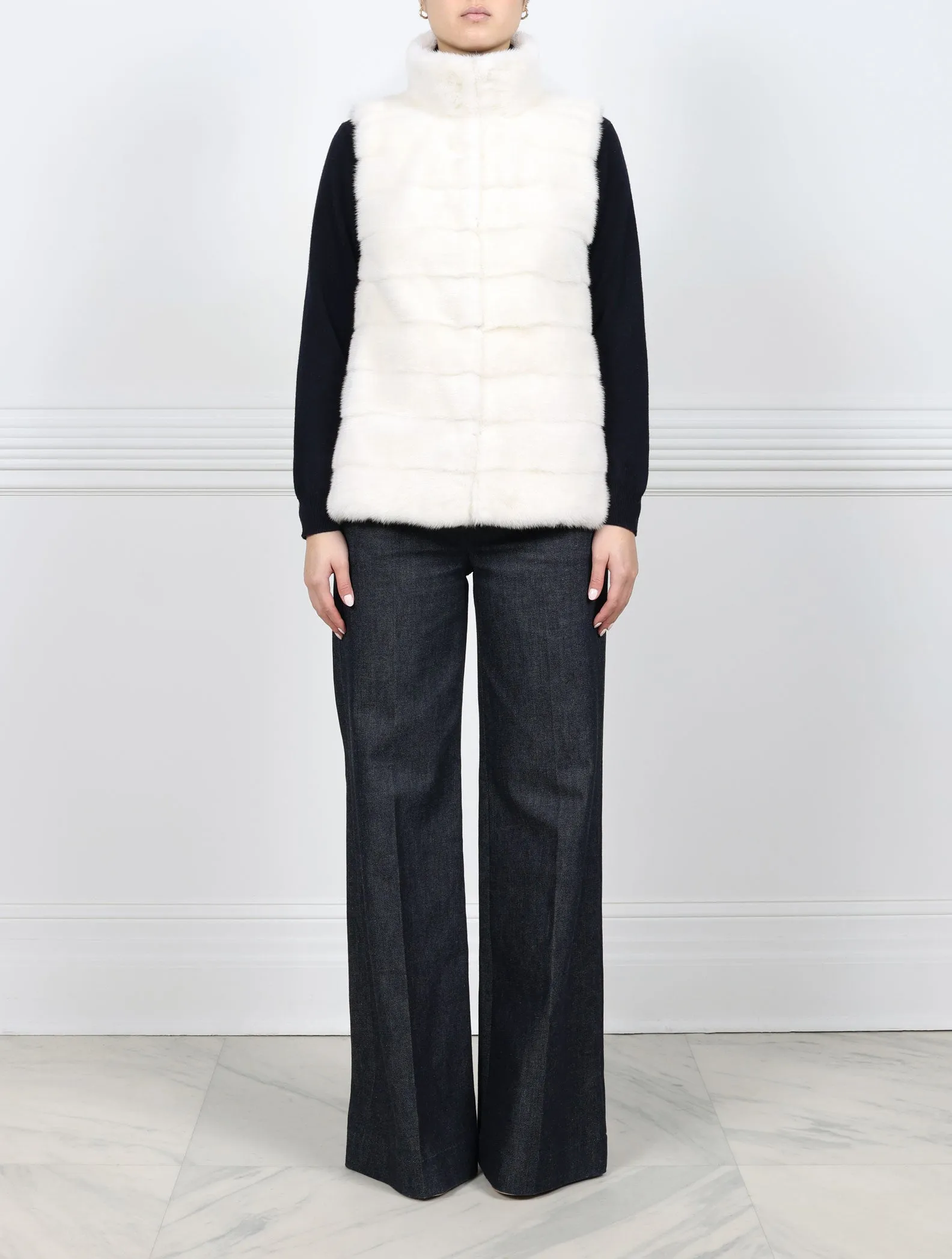 The Nina Horizontal Mink Fur Vest