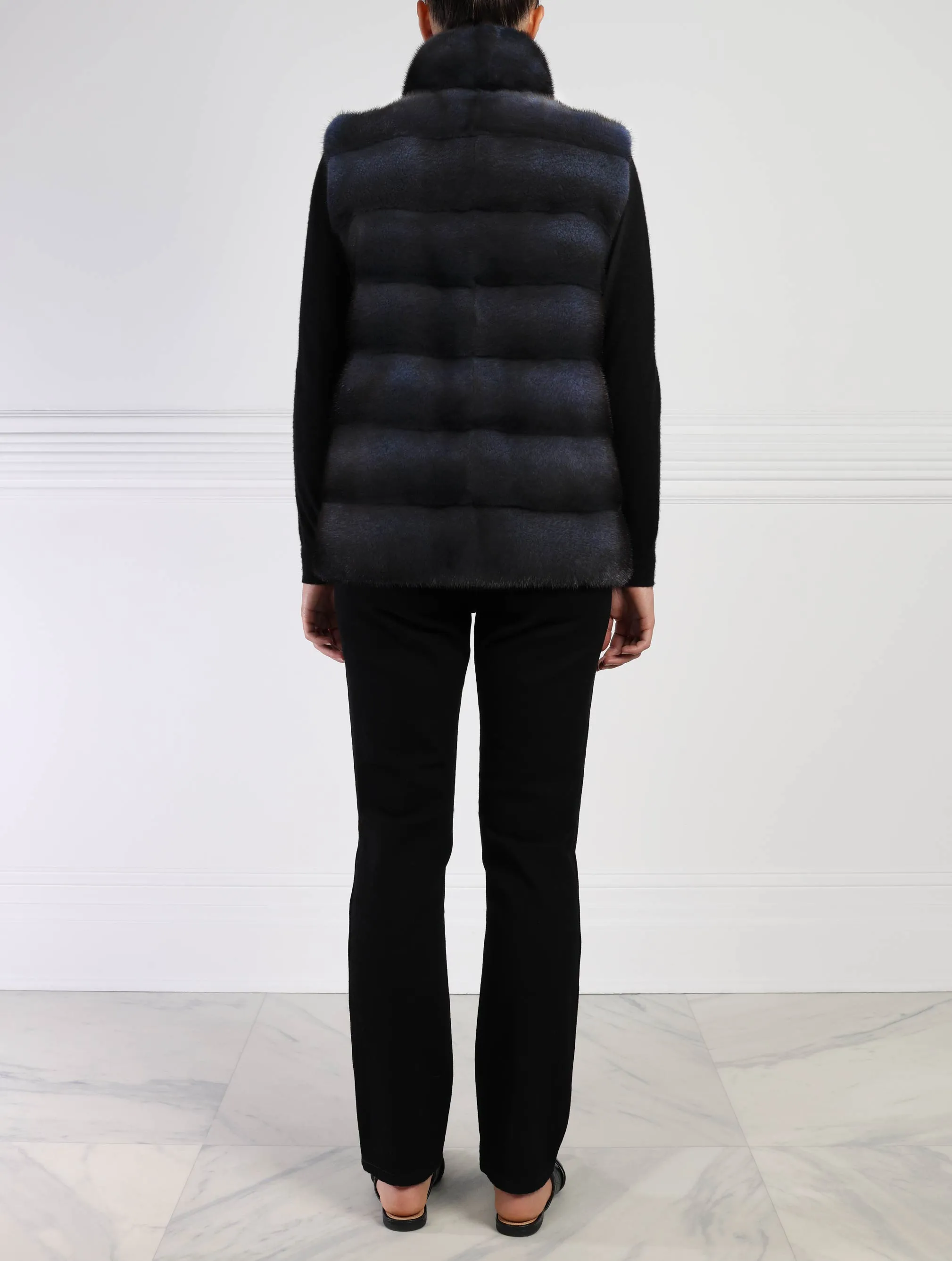 The Nina Horizontal Mink Fur Vest