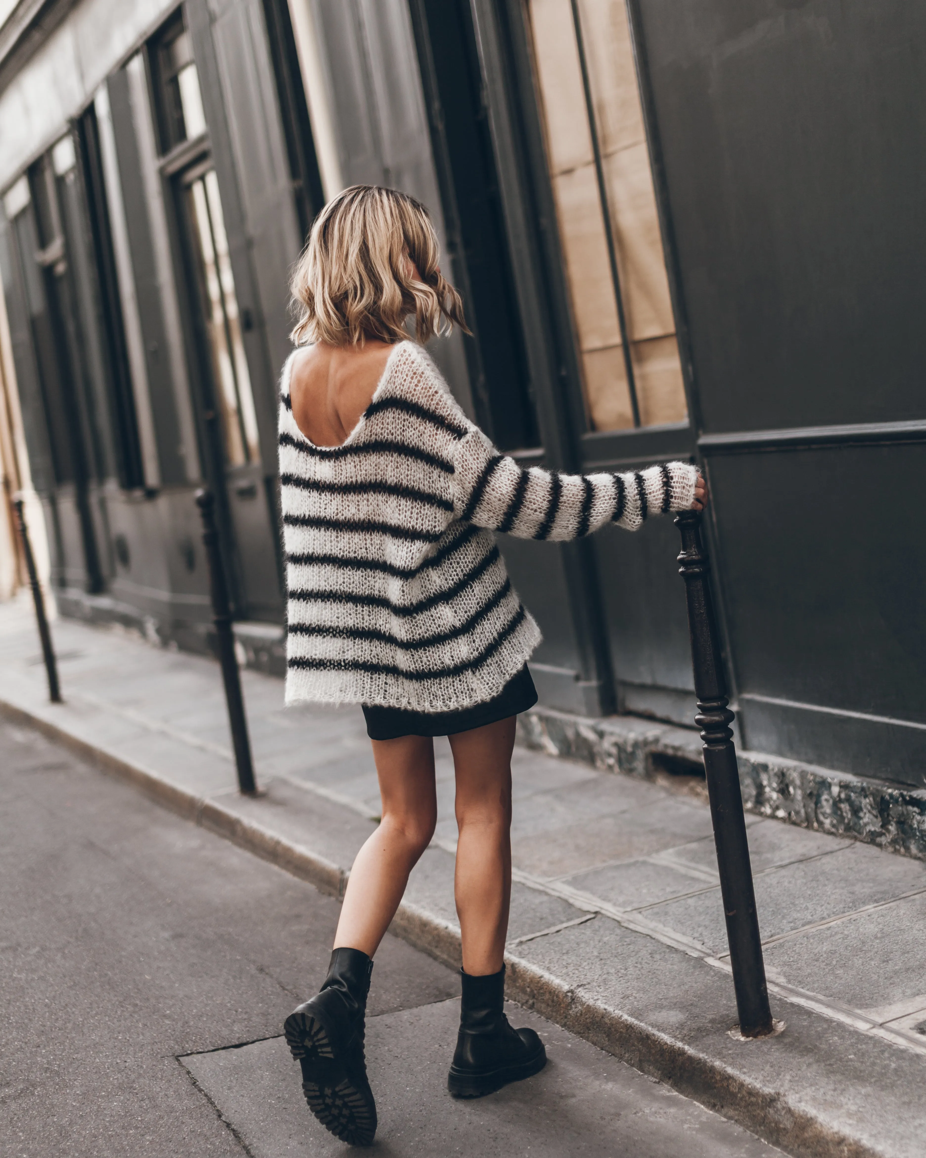 The Striped Mohair Knitted Sweater