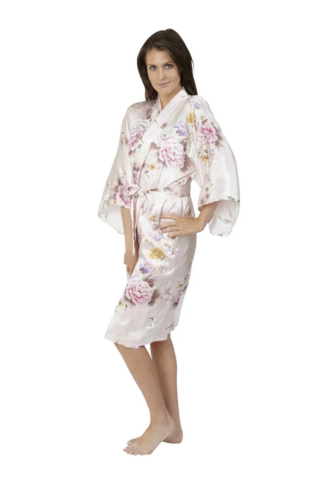 Tsuru Short Silk Happi Coat Kimono