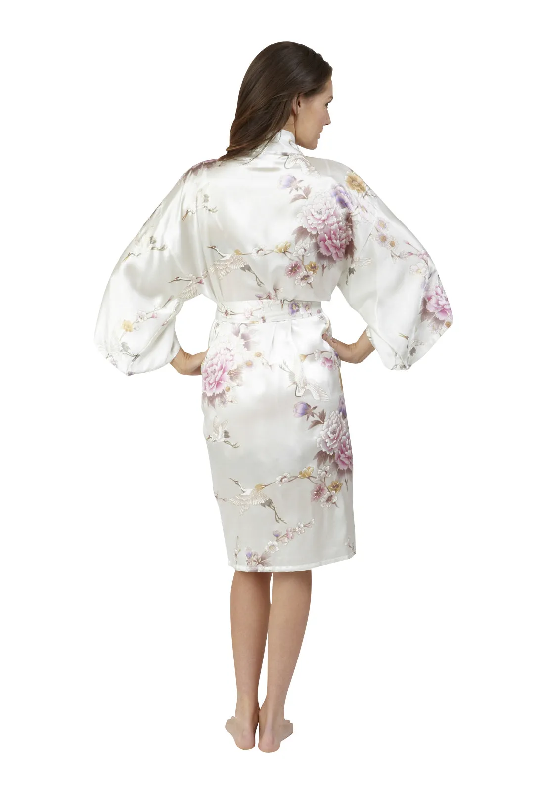 Tsuru Short Silk Happi Coat Kimono