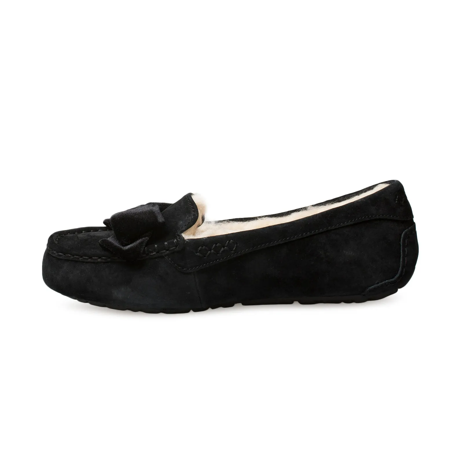 UGG Clara Velvet Ribbon Black Slippers - Women's