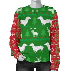 Ugly Christmas Sweater With Dachshunds Women's