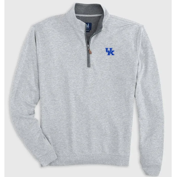 University of Kentucky Sully 1/4 Zip Pullover in Light Grey by Johnnie-O