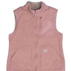 VINTAGE CARHARTT SHERPA LINED PINK WOMEN VEST JACKET WV001667 MEDIUM