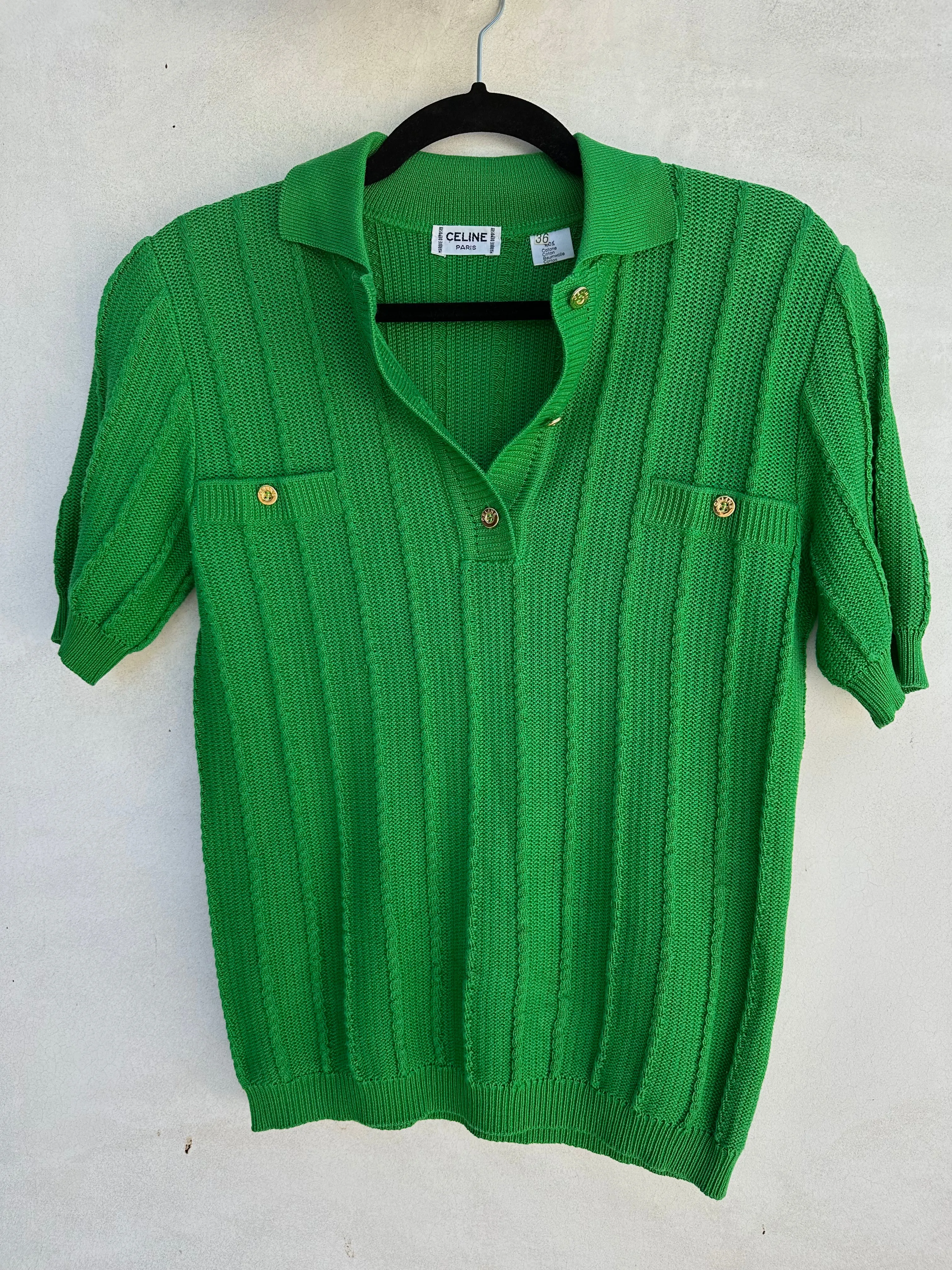 Vintage Celine Polo Knit Blouse