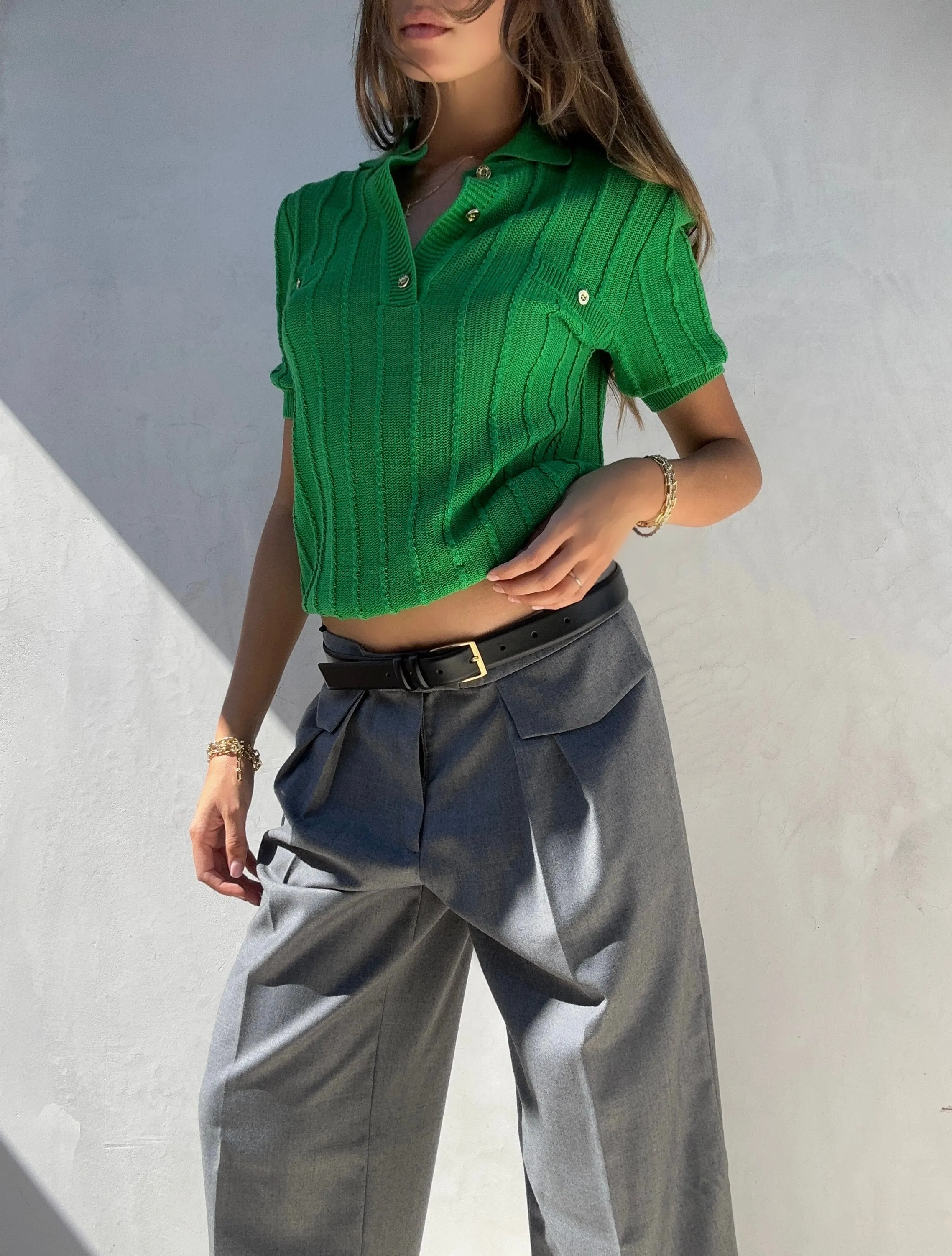 Vintage Celine Polo Knit Blouse